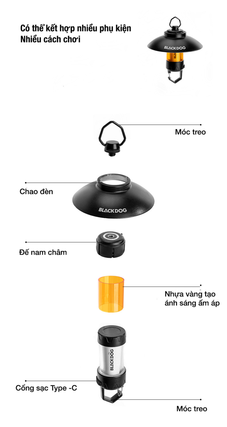 Đèn cắm trại Mini lantern Blackdog BD-LYD008