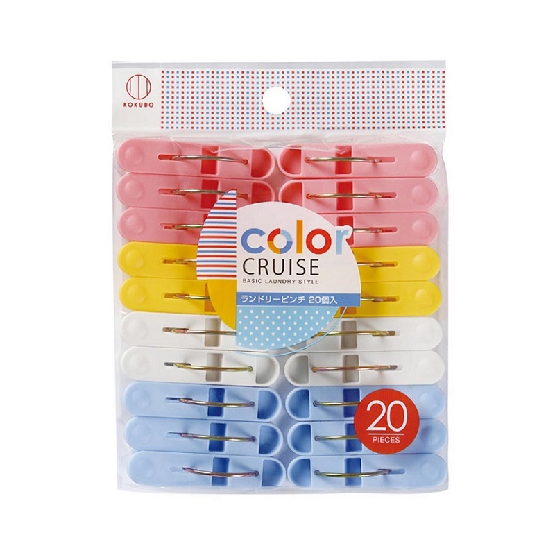 Set 20 kẹp phơi quần áo Color Cruise - Hàng nội địa Nhật Bản nhập khẩu chính hãng