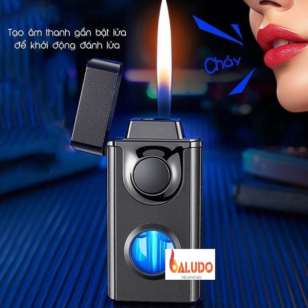 Vỏ hộp quẹt bật lửa ga cảm ứng điện tử 2 phong cách lửa Tenho TH-656