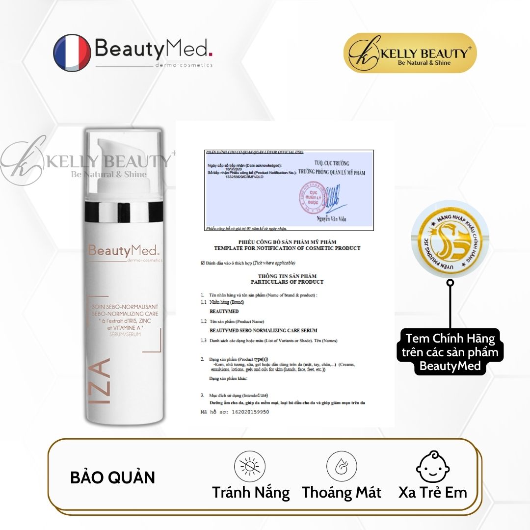 BeautyMed IZA Serum - Tinh Chất Giảm và Ngăn Ngừa Mụn | Kelly Beauty