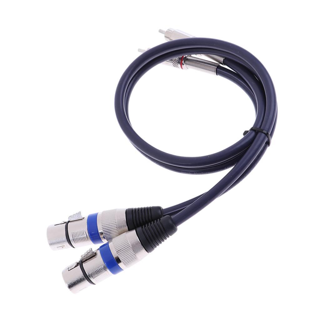 Dual Female XLR To Male RCA Cable 2 XLR To 2 RCA Plug  Audio Cable .5M