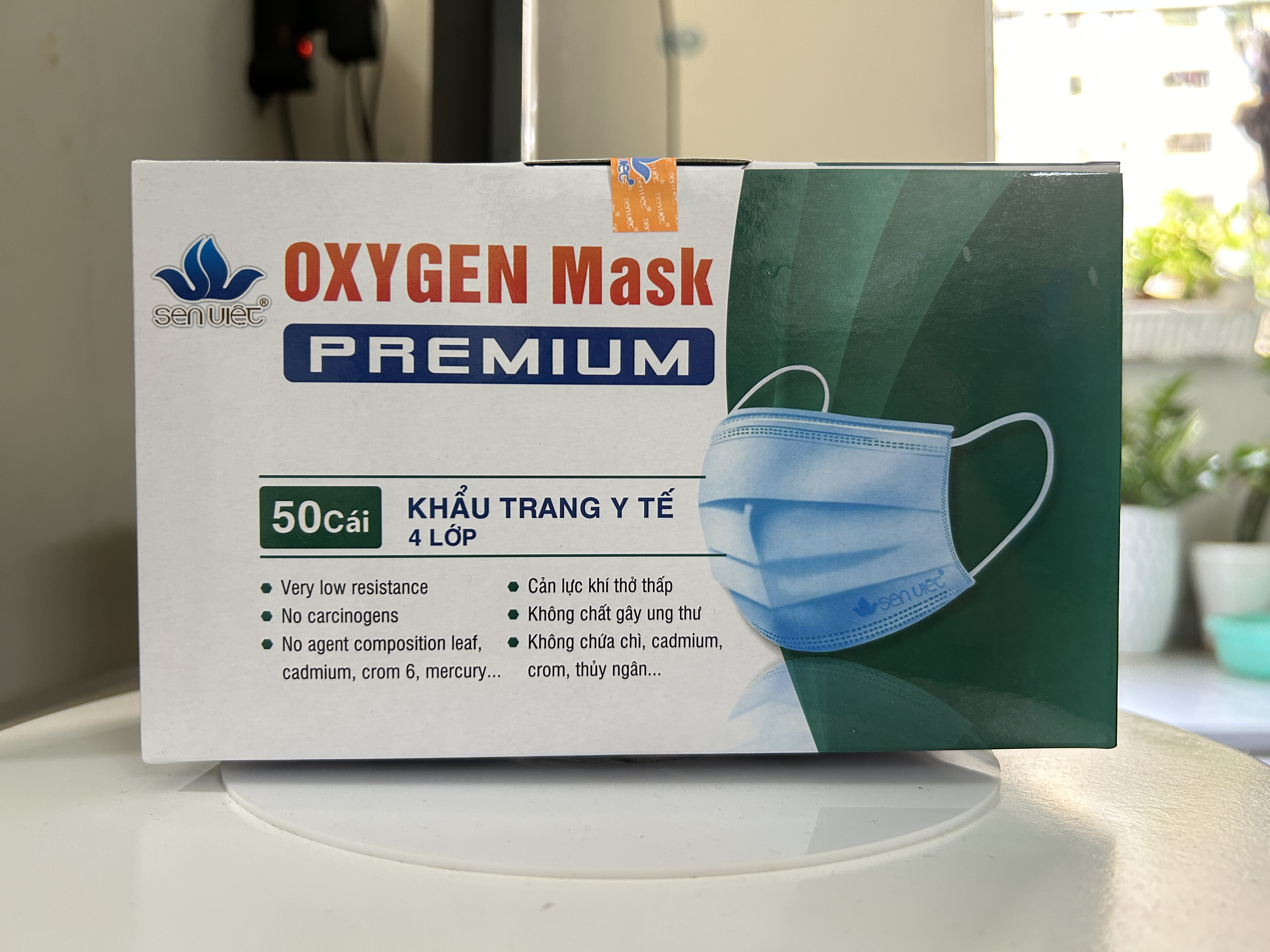 Khẩu trang y tế 4 lớp Sen Việt_Oxygen Mask - Hộp 50 Cái