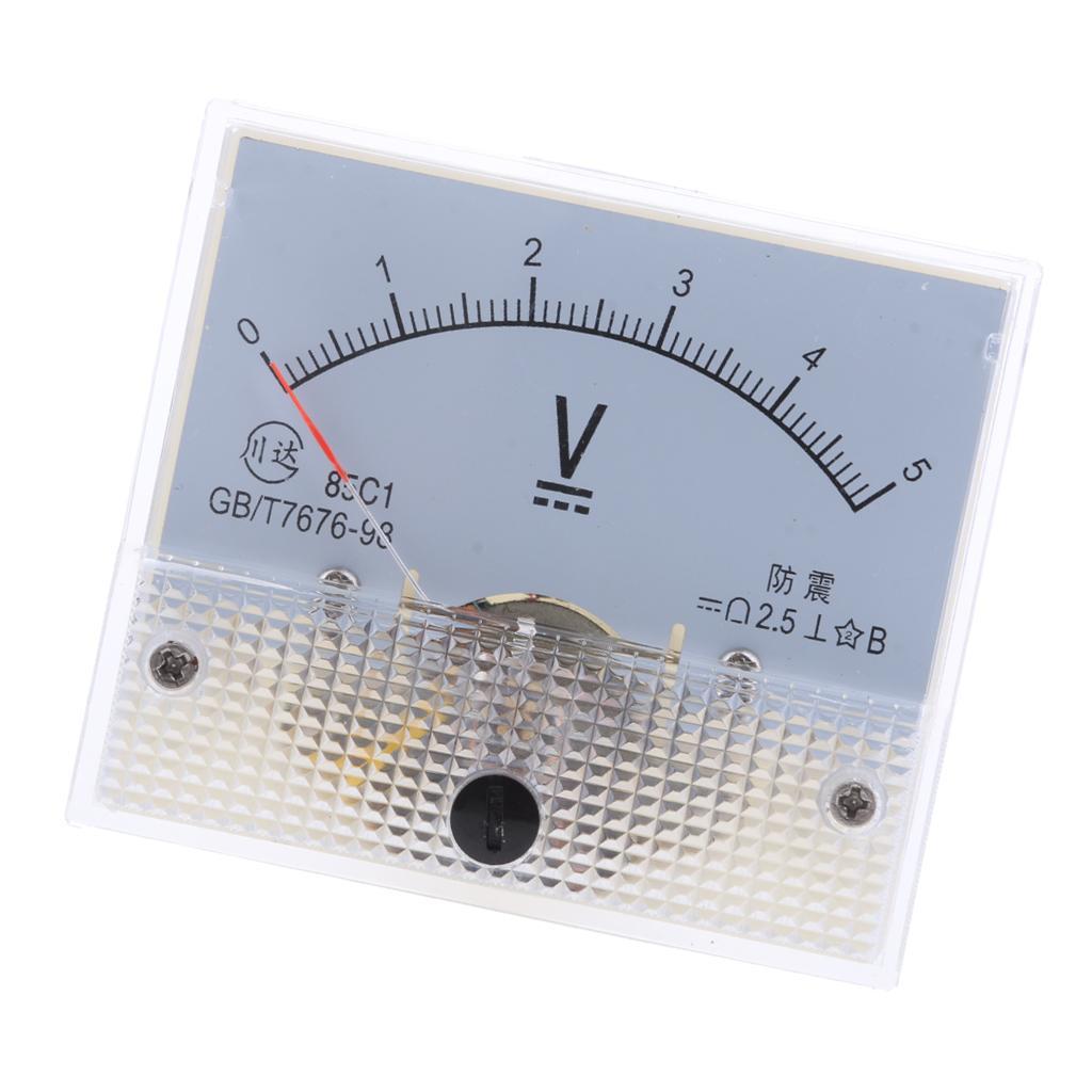 85C1 Fine Tuning Dial Analog Voltage Panel Meter Gauge DC 0-5V