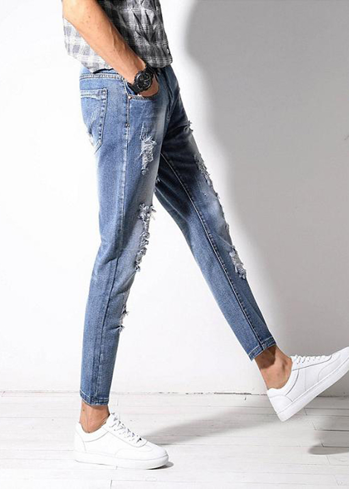 Quần jeans nam mài rách