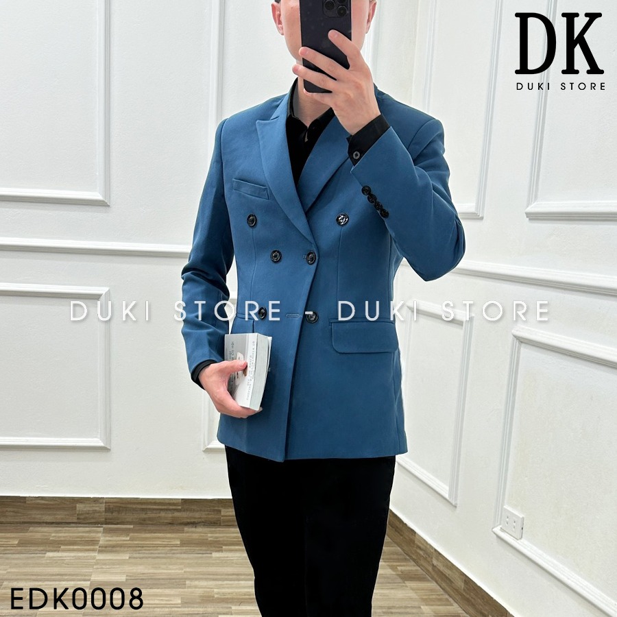 Áo khoác blazer nam ,áo vest nam balzer nam màu xanh dương phong cách Hàn Quốc EDK0008- DUKI STORE
