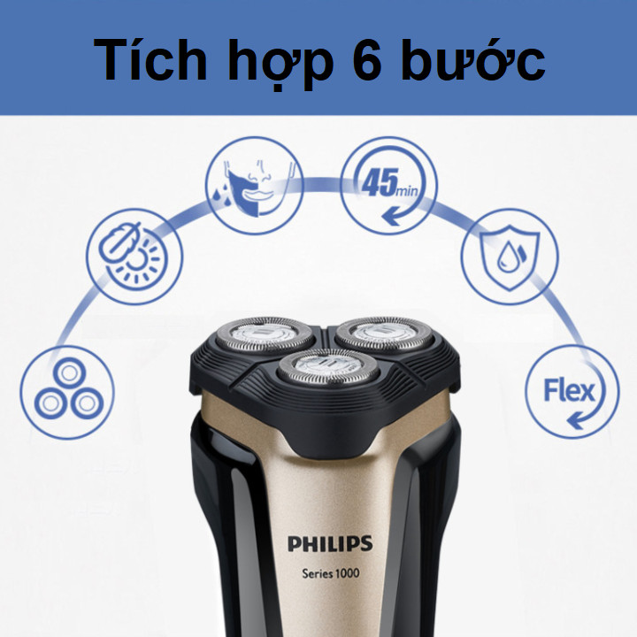 Máy cạo râu khô và ướt cao cấp Philips S1020 - Hàng Chính hãng