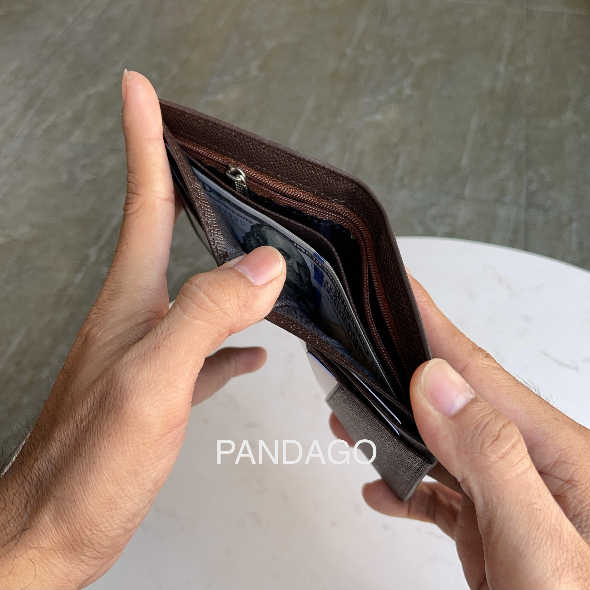 Ví nam PANDAGO Pandora 01 nhiều ngăn da thật cao cấp bỏ túi thời trang