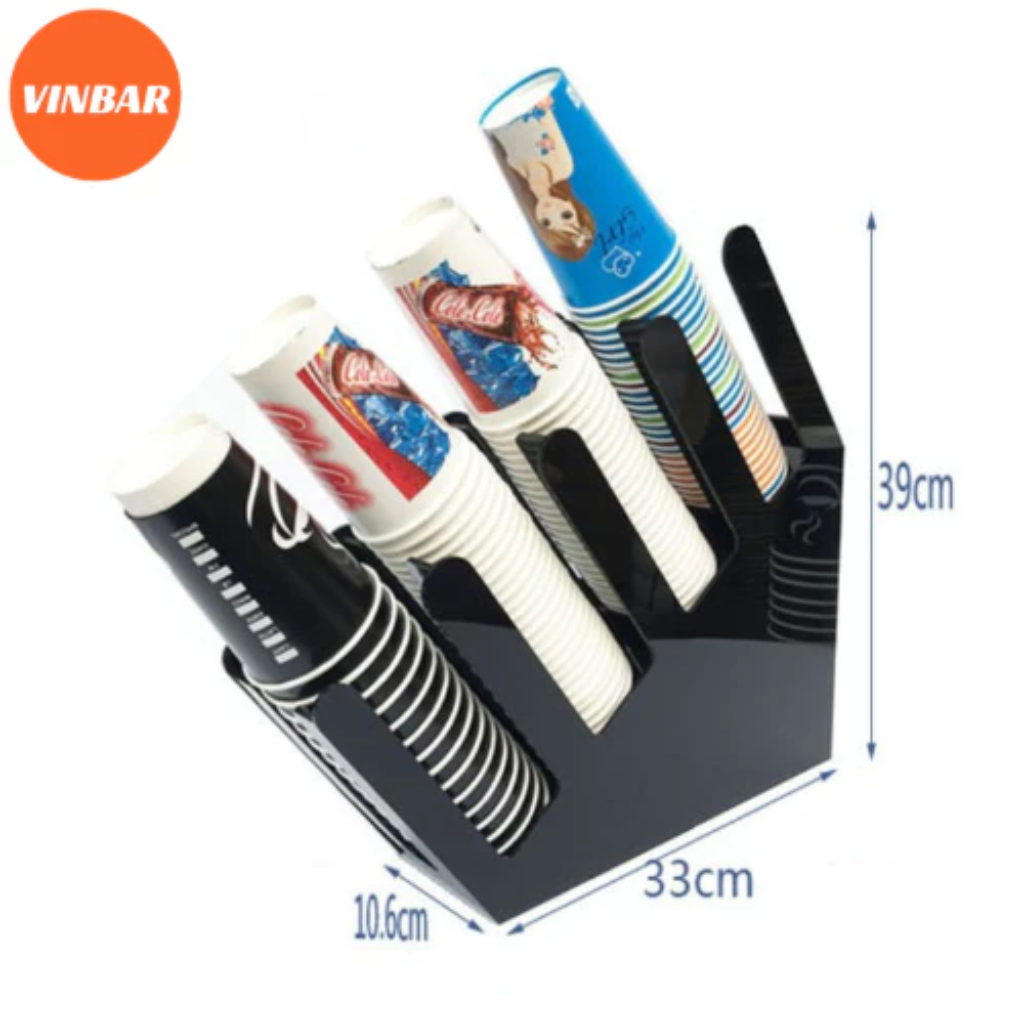 KỆ ĐỰNG CỐC TRÀ SỮA MÀU ĐEN ( 1TH / 6 CÁI )