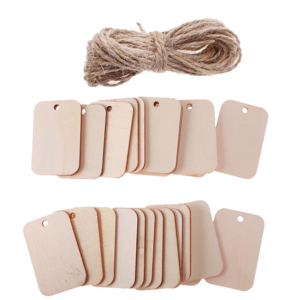 75pcs Natural Blank Gift Tags Wooden Plaque Board for Kids Painting Drawing