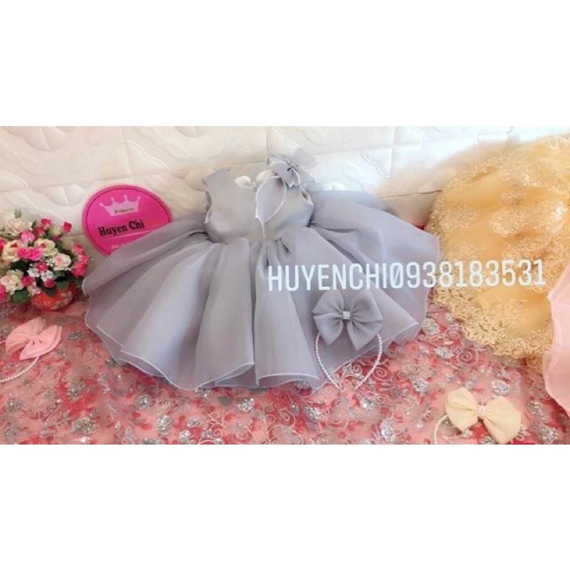 VÁY NƠ VAI voan Hàn Tặng kèm cài nơ tóc