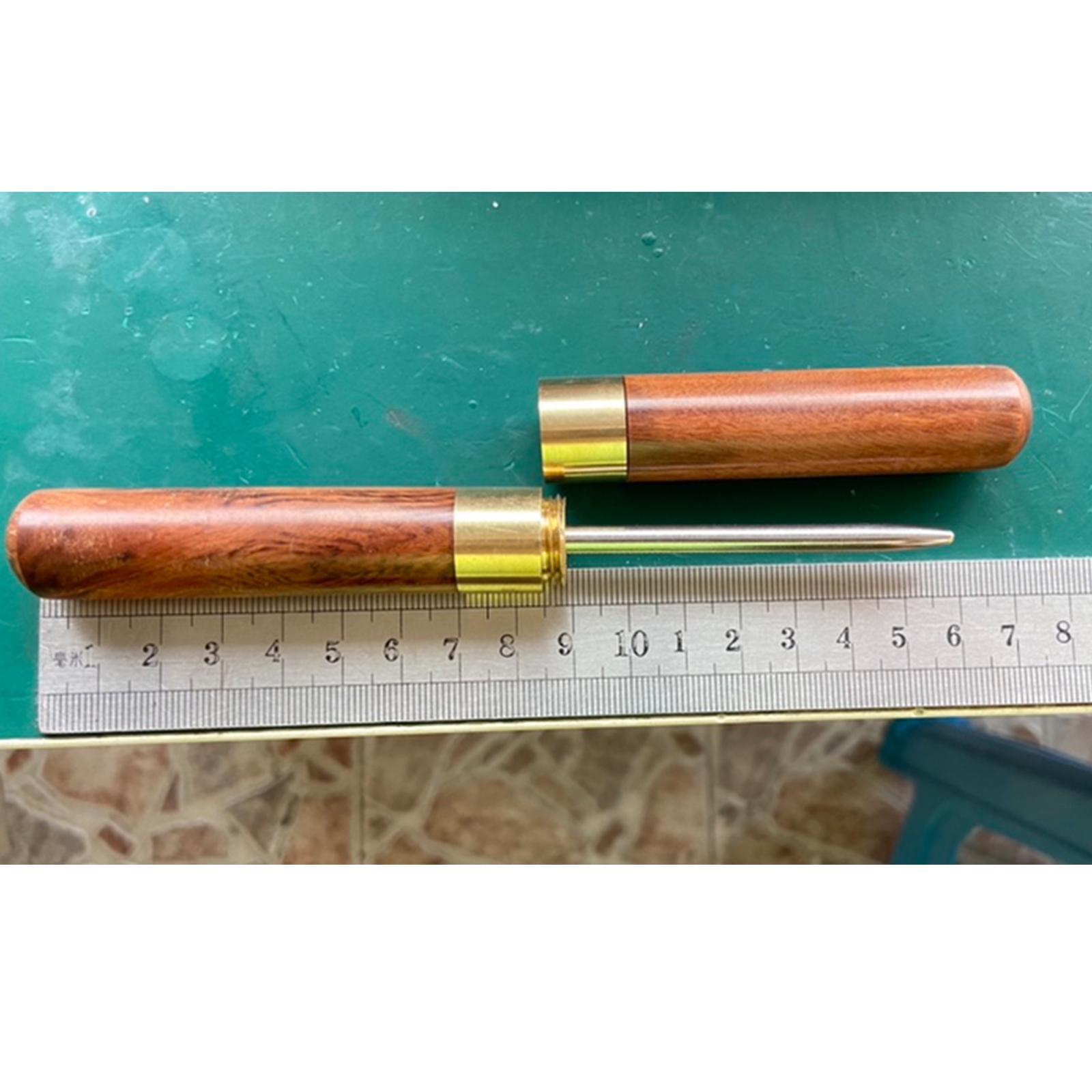 Racquet Stringing Awl, Stringing Machine Tool, Tennis Badminton Racket Awl, Portable Durable Metal Wooden Handle