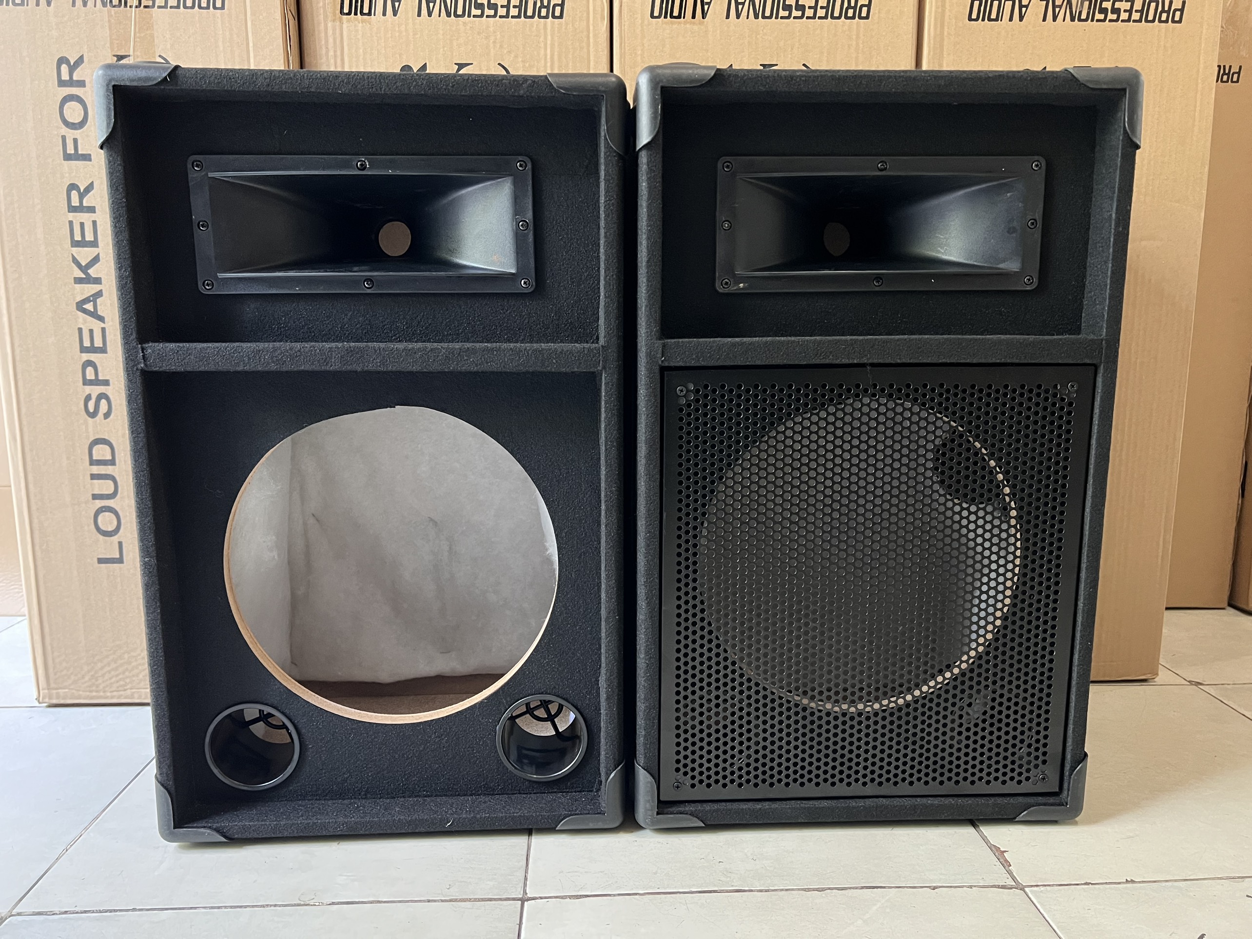 Vỏ thùng loa 3 tấc Nỉ kèn Hải Triều