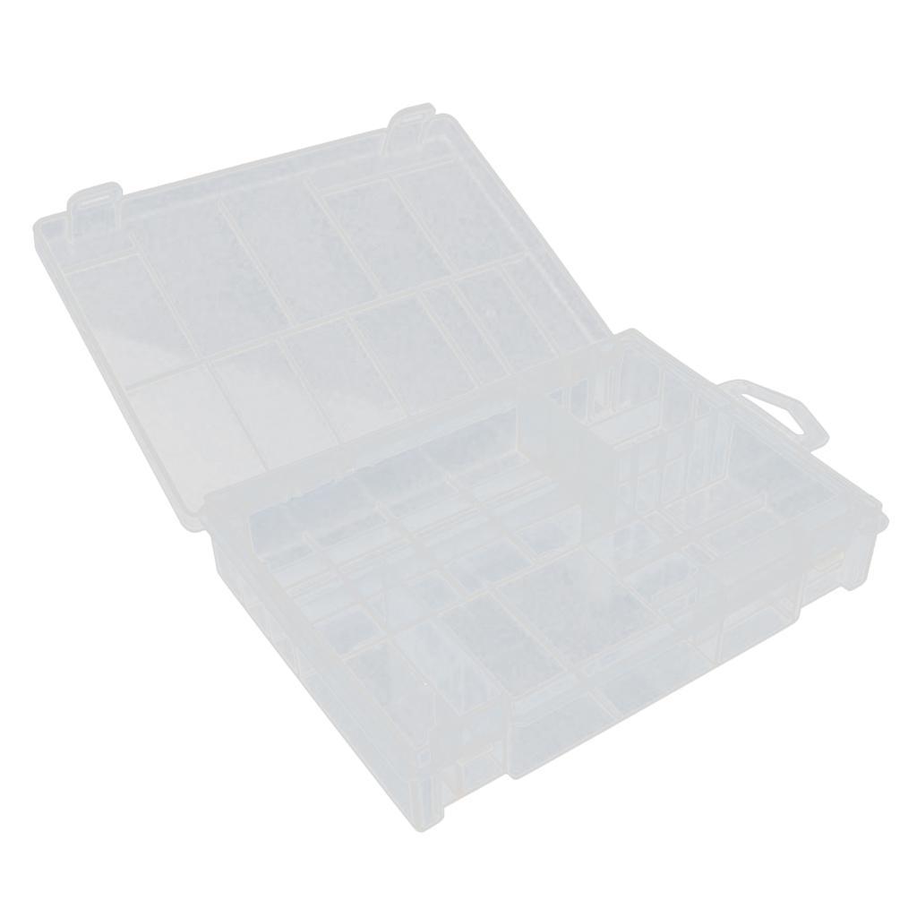 Clear Plastic Battery Storage Case Box Durable for 8x AA &amp; 8x AAA Batteries