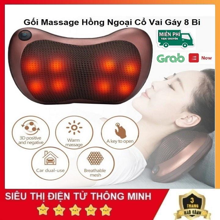 Gối Massage Cổ Vai Gáy Hồng Ngoại 8 Bi Cao Cấp Công Nghệ Nhật Bản, Máy Massage Cổ Vai Gáy Toàn Thân