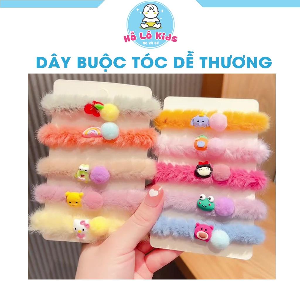 Dây buộc tóc cho bé gái lông xù Hàn Quốc hình thú đáng yêu Hồ Lô Kids