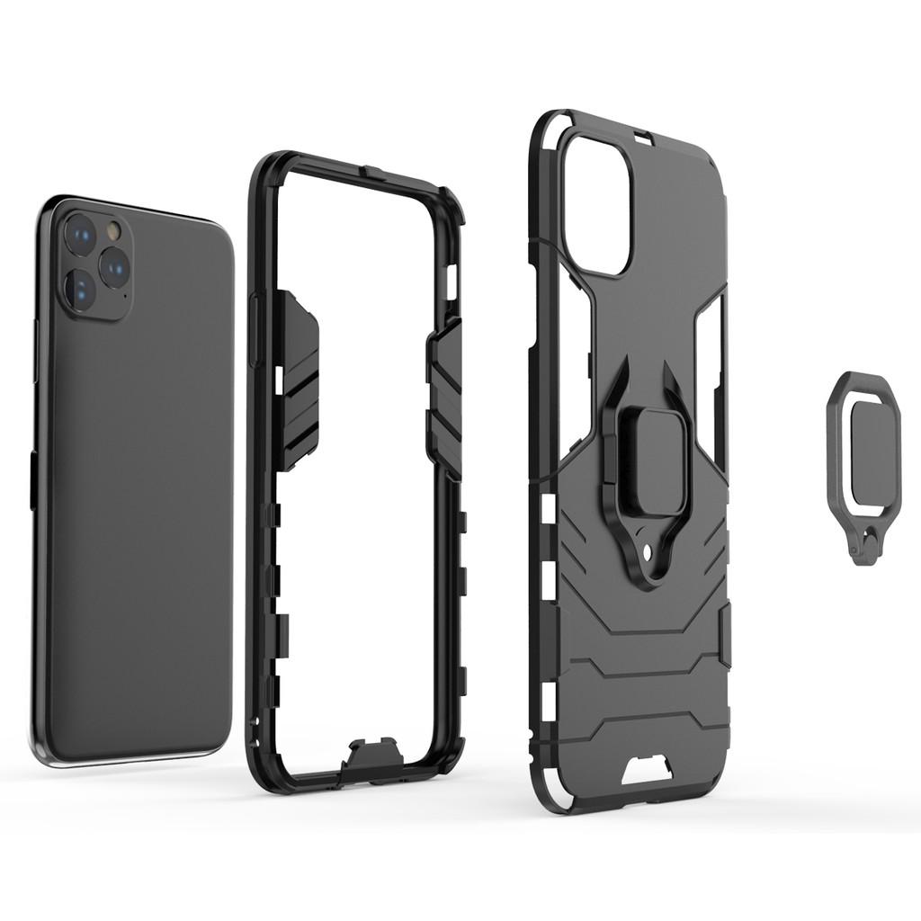 Ốp lưng cho iPhone 11 Pro Max iron man chống sốc kèm nhẫn xoay chống xem video bảo vệ camera