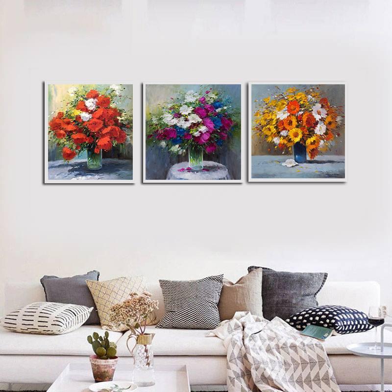 Bộ 3 tranh canvas hoa cổ điển ADH0088