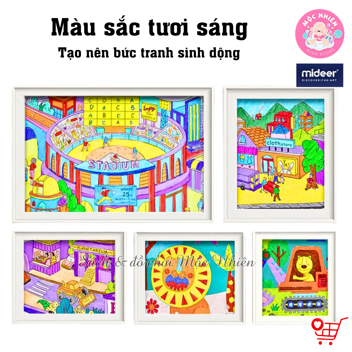 Bút lông màu nước xóa được an toàn cho bé Let's Paint Washable Marker Mideer