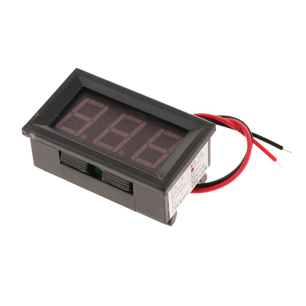 Mini DC 3.5-30V Voltmeter LED Panel 3-Digital Display Voltage Meter 2-wire