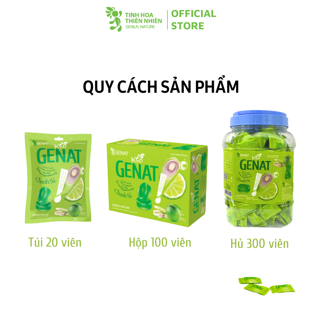 Kẹo Genat Chanh Sả (Hủ 300 viên) - Giao 2H HCM