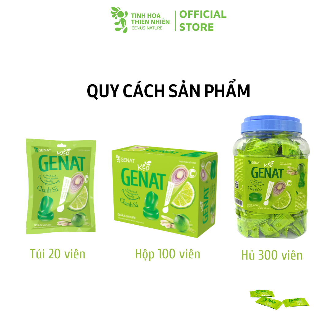 Kẹo ngậm Chanh Sả - Genat -Tinh Hoa Thiên Nhiên