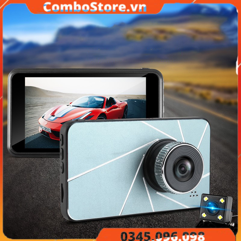 Camera hành trình ô tô xe hơi màn hình cảm ứng Full HD 1080P tích hợp camera lùi