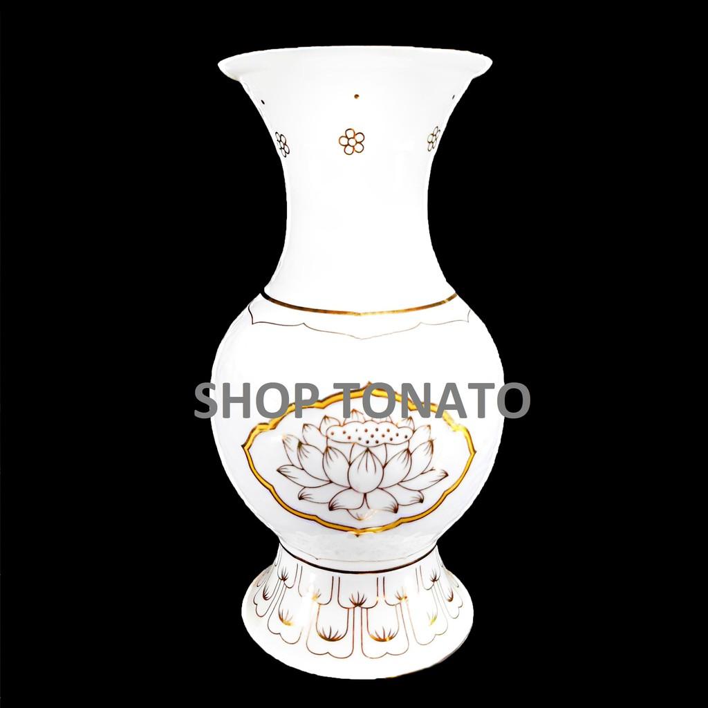 BÌNH BÔNG,LỌ HOA BẠCH NGỌC 02 CAO 15.5CM,18CM,21CM,25.5CM