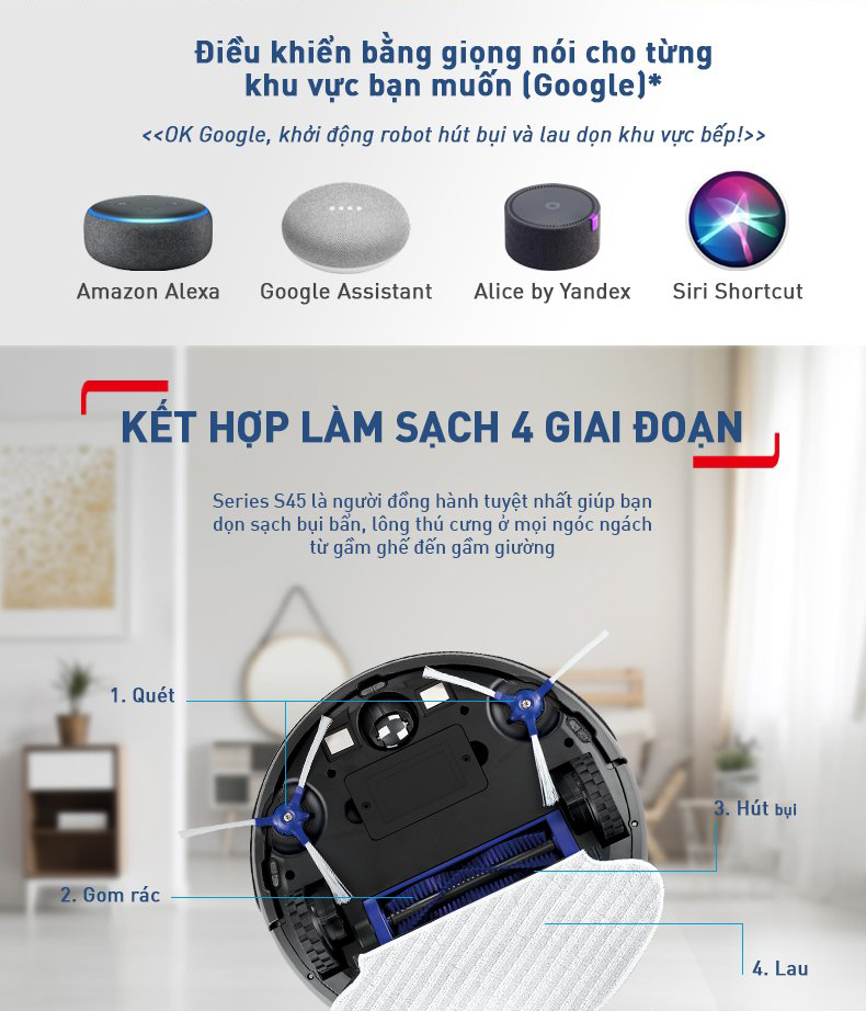 Robot hút bụi lau nhà Tefal RG8275WH - Đen - Hàng chính hãng