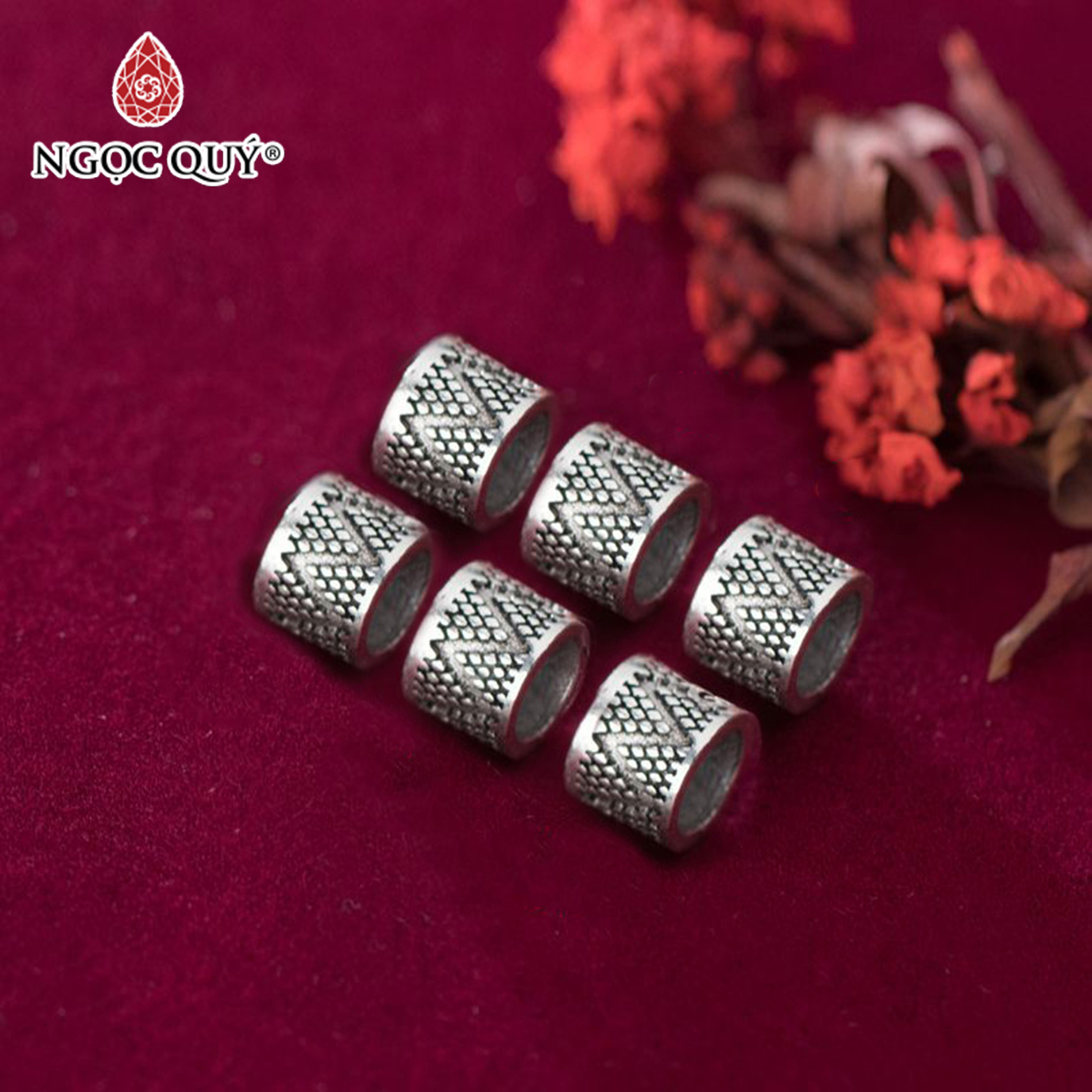 Charm chặn hạt họa tiết hoa văn - Ngọc Quý Gemstones