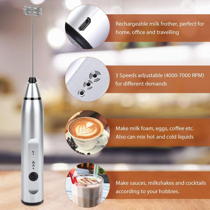 Không Dây Sữa Frothers Điện Cầm Tay Với USB Điện Mini Cà Phê Đánh Trộn Cho Cà Phê Cappuccino Kem