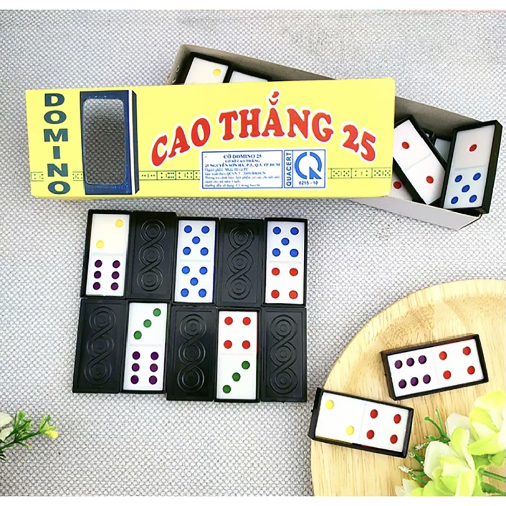 Bộ Cờ Domino Cao Thắng 25 Làm Bằng Chất Liệu Nhựa Gồm 28 Quân Cờ