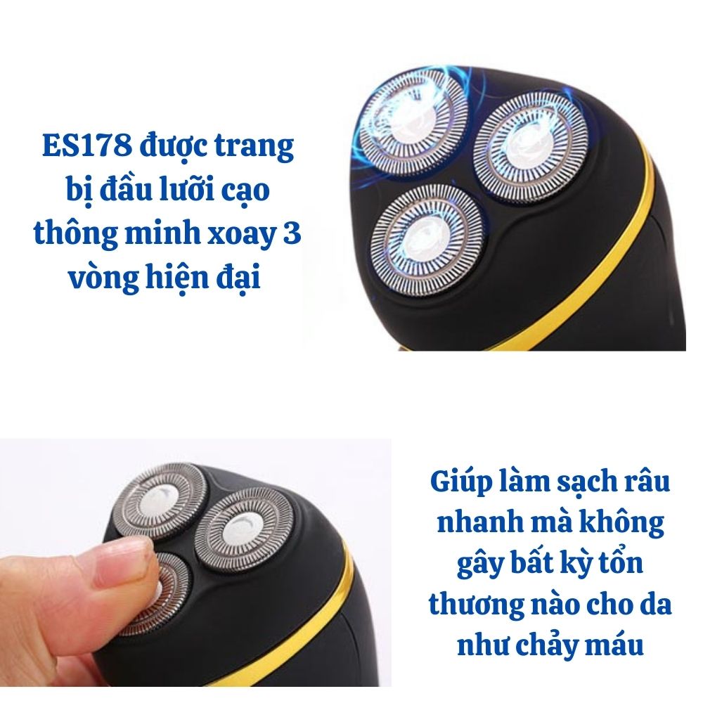 Máy cạo râu đa năng 3 trong 1 bản nâng cấp LANITH ES178 – Sử dụng pin sạc 1200Am thân thiện môi trường