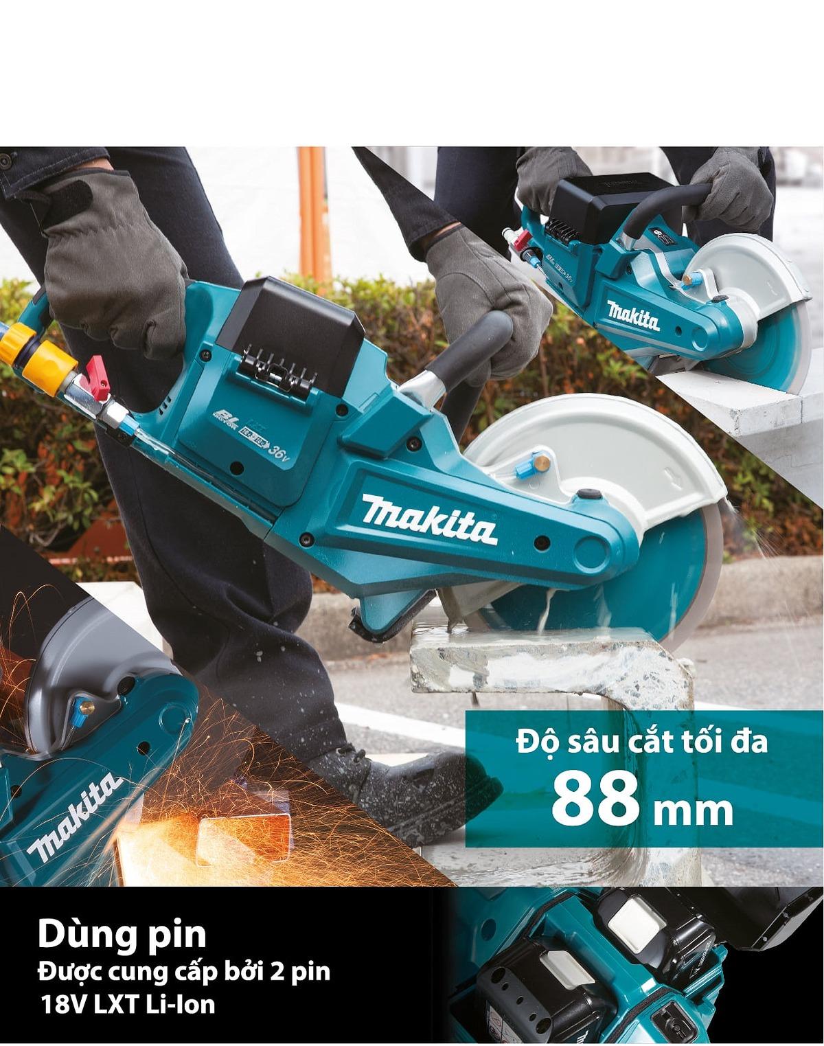 MÁY CẮT BÊ TÔNG DÙNG PIN 36V MAKITA DCE090ZX2 - HÀNG CHÍNH HÃNG