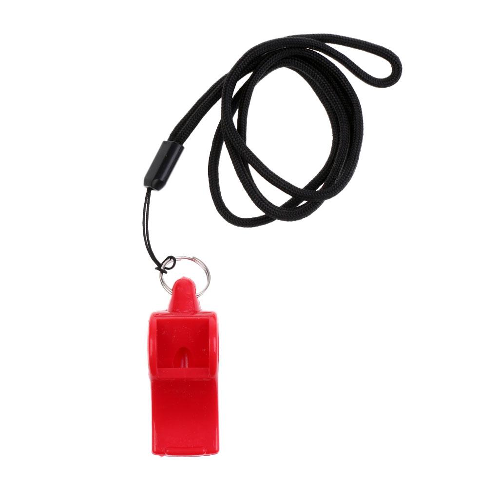 Durable Plastic Emergency Survival Whistle with Lanyard for Marine Boat Kayaking Safety Outdoor Sports Camping Hiking