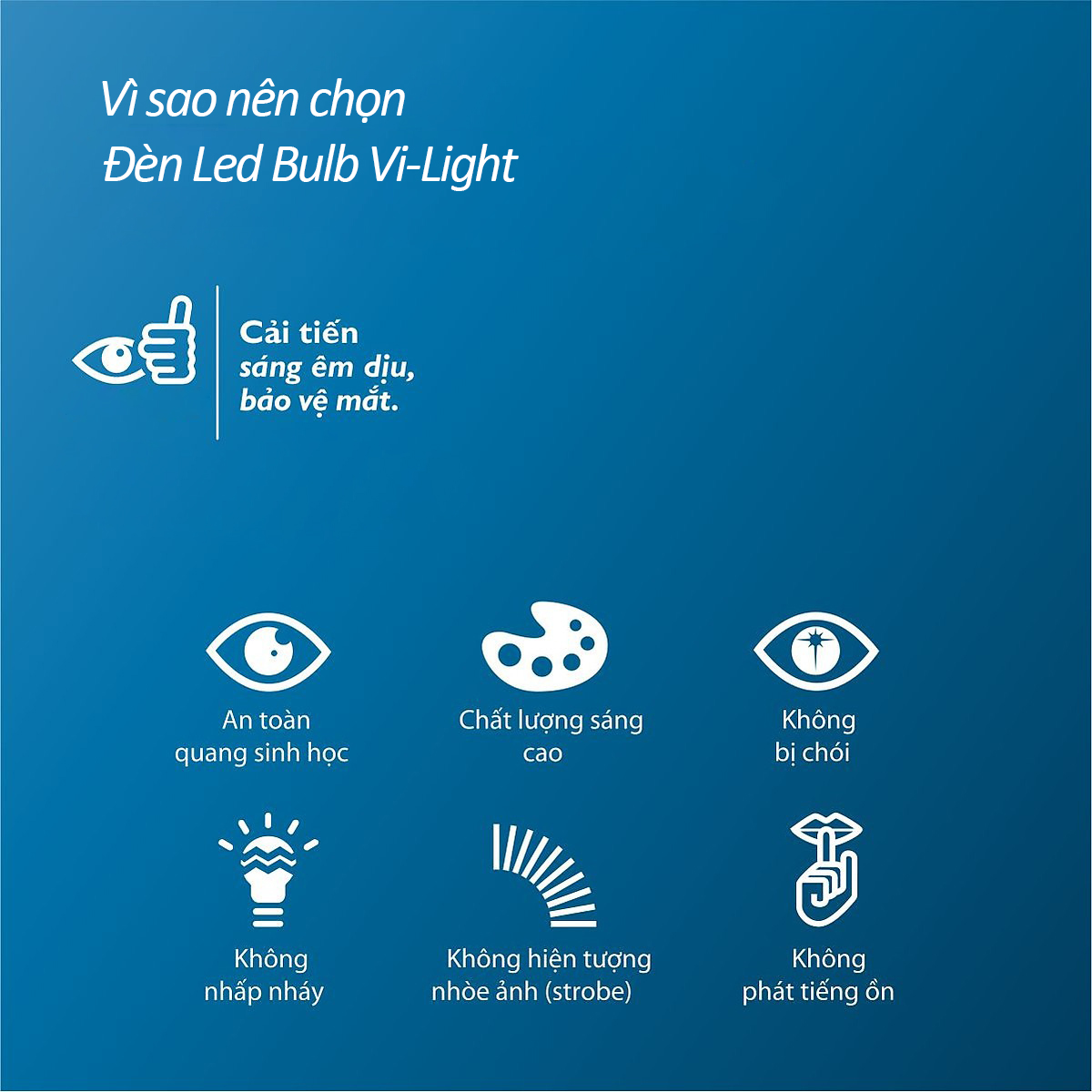 Bóng đèn LED Bulb 20W Vi-Light thân nhựa ánh sáng trắng