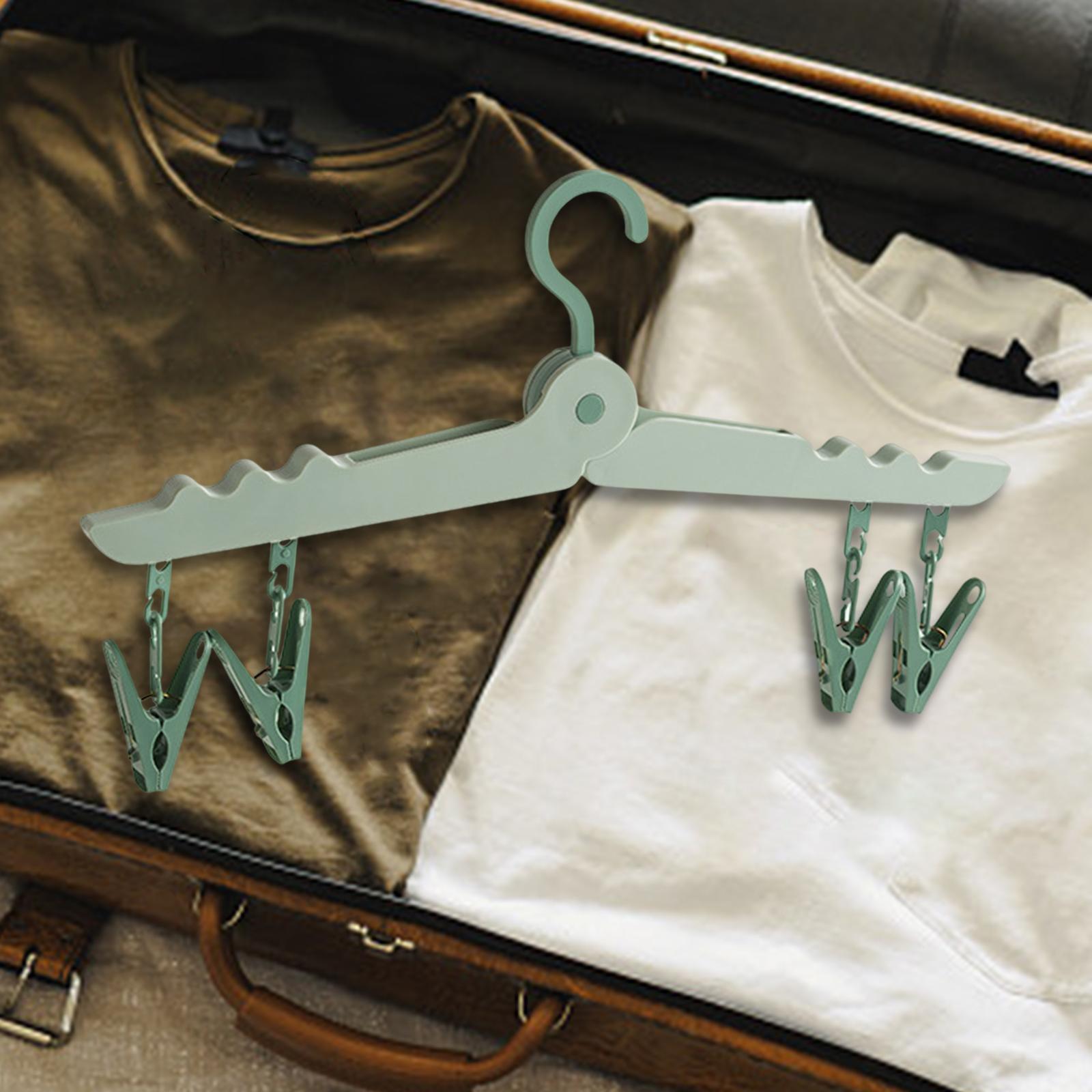 Portable Folding Clothes Hanger Clothing Organizer for Travel, Home Foldable