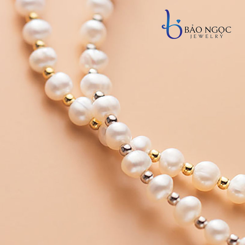 Vòng Chocker Ngọc Trai Nuôi Tự Nhiên, Dây Chuyền Bạc S295 Ngọc Nhí Mặt Charm Hình Bướm Độc Đáo - DB2811 - Bảo Ngọc Jewelry