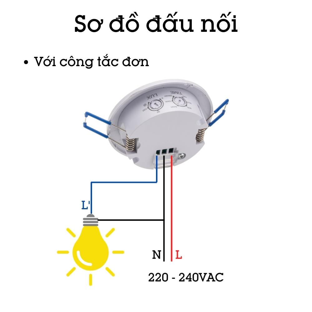 Công Tắc Cảm Biến Chuyển Động Hồng Ngoại Thân Nhiệt Âm Trần Thông Minh MS680