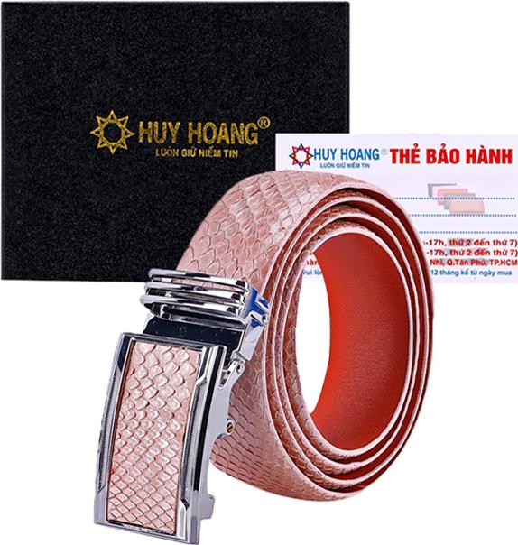 Thắt Lưng Nam Da Trăn Bản Lớn Huy Hoàng HT4365 - Hồng Phấn