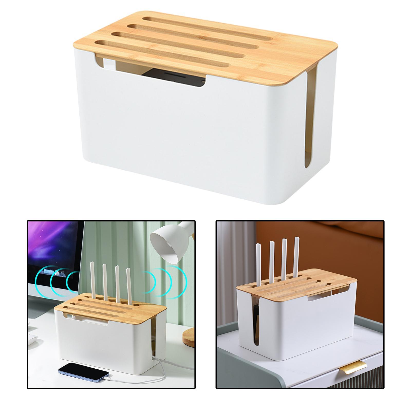 Router Shelf Storage Box Cable Management Organizer Cable Bracket for Office