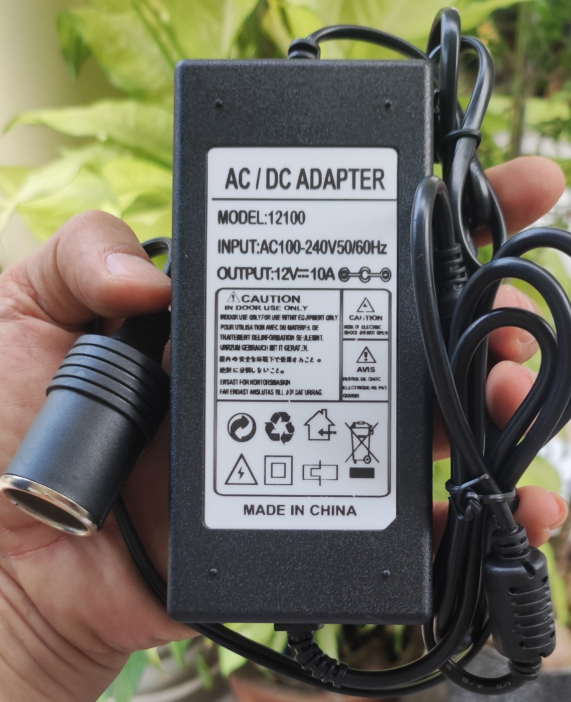 Adapter chuyển nguồn 220V sang 12V- 10A- 120W đầu tẩu sạc ô tô công suất cao