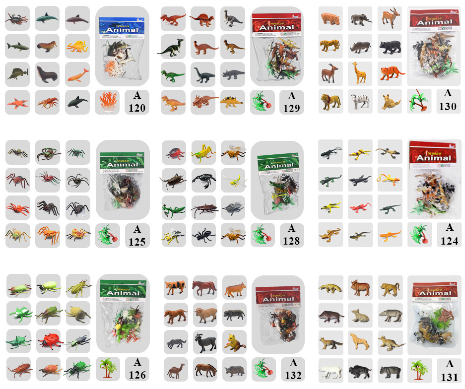 Đồ chơi mô hình thế giới động vật 60 chi tiết tặng kèm cây cỏ New4all Animal World (4-8 cm)