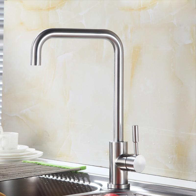 Vòi rửa bát nóng lạnh inox 304- tặng 2 dây cấp nước