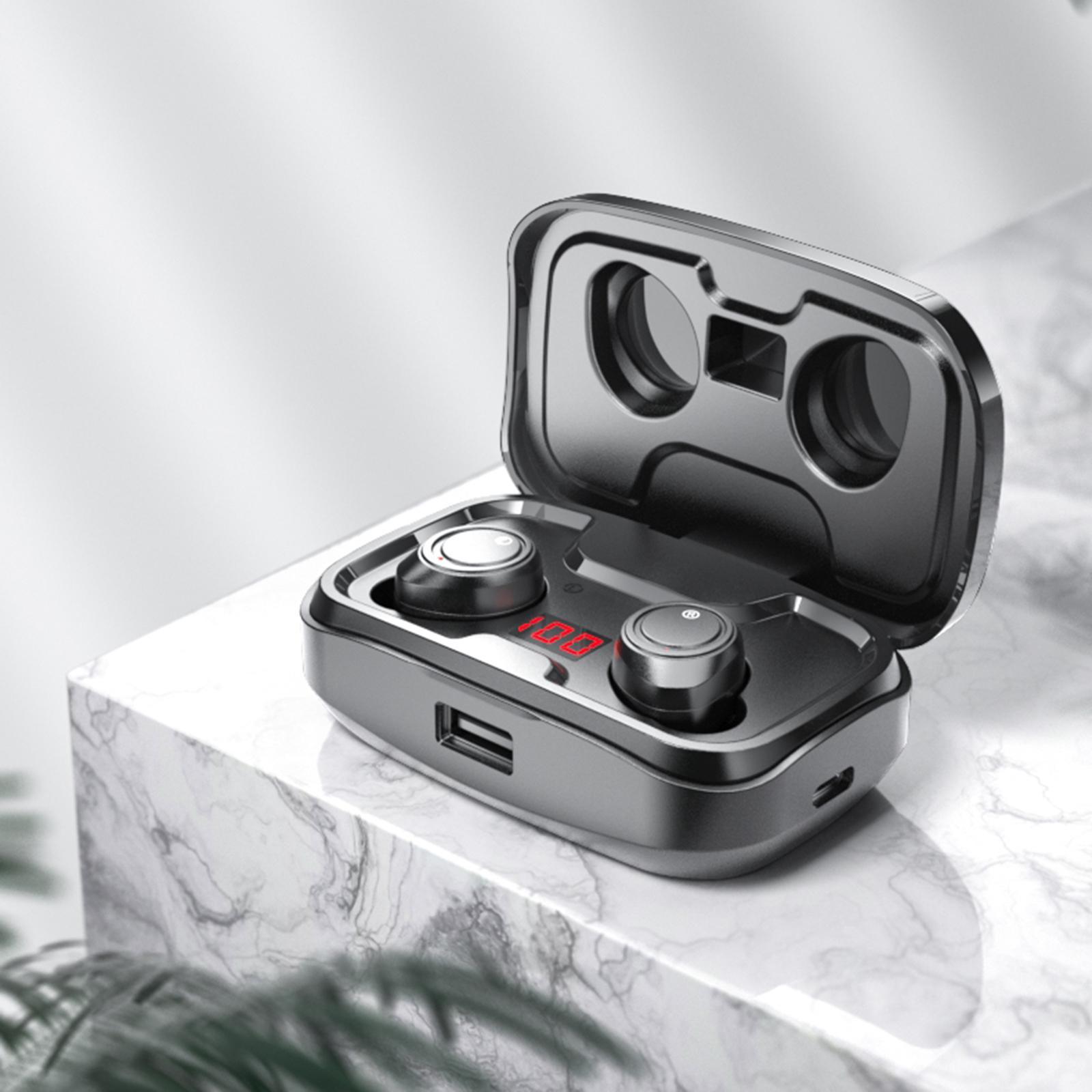 HiFi Sound Waterproof Bluetooth Earbuds Headphone Earphones 3500mAh Black