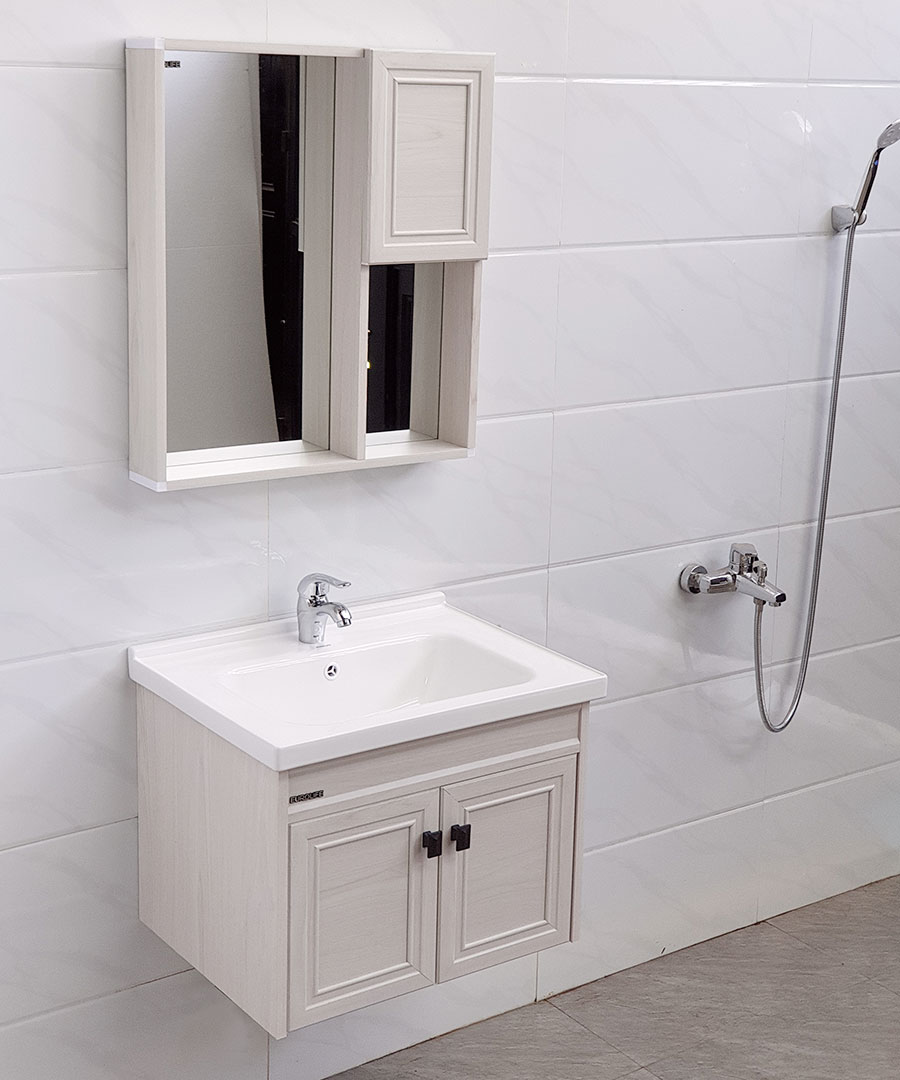 Bộ tủ Lavabo nhựa và carbon chịu nước Eurolife BLV-NC01 kháng nước chống ẩm chống bám bẩn, tạo khuẩn (Trắng)