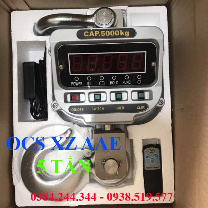 Cân treo điện tử, cân móc cẩu OCS XZ AAE, Mức cân tối đa 5 tấn, độ chia 2kg, Móc treo xoay 360 độ có khóa chống trượt
