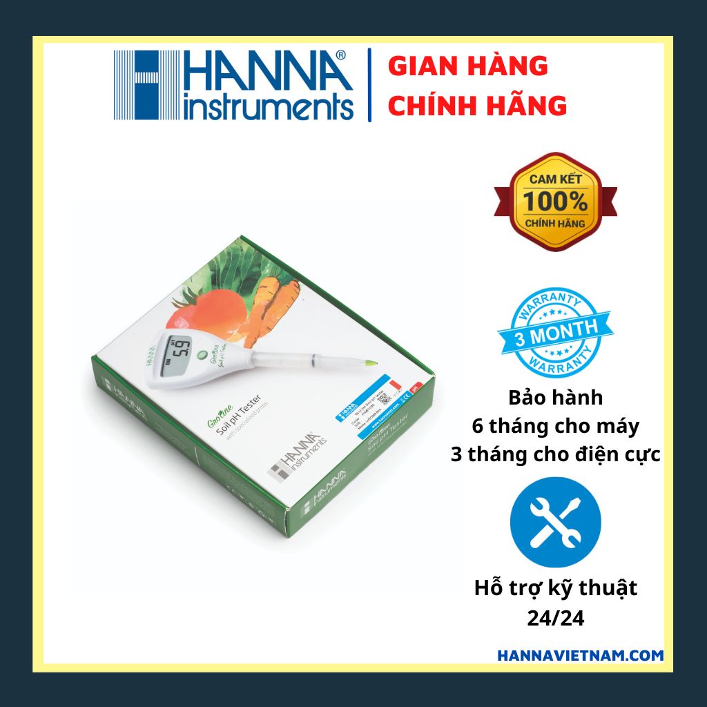 Máy Đo pH Trực Tiếp Trong Đất Trồng Và Trong Nước Dạng Bút Đo Bỏ Túi - HANNA - GroLine - HI981030 - Tặng Kèm Dung Dịch Hiệu Chuẩn Máy