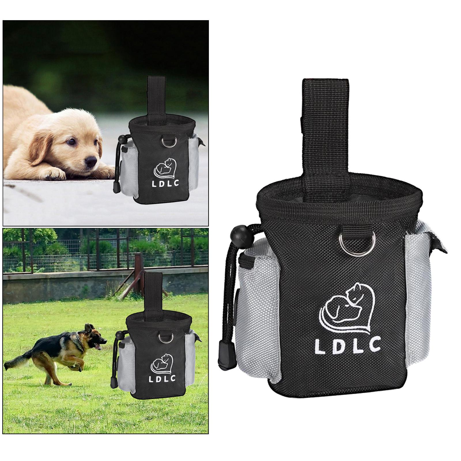 Durable Dog Training Bag Travel Pouch Drawstring Dogs Toys Holder Carrier Black