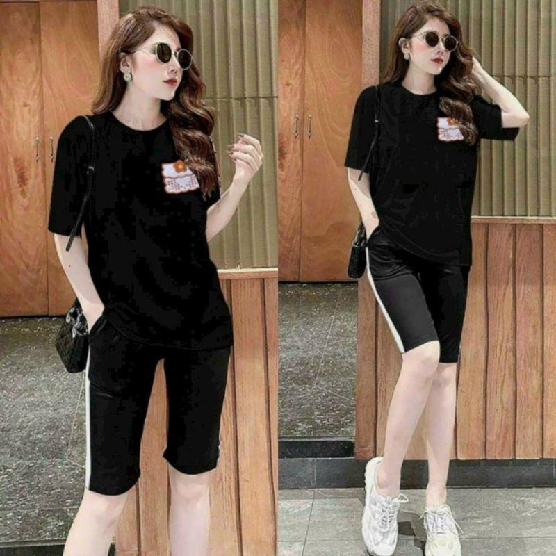 Sét đồ bộ lửng nữ quần ngố áo form rộng thêu hoa siêu xinh, đô bộ đi chơi mặc ơ nhà mẫu mới đẹp có bigsize