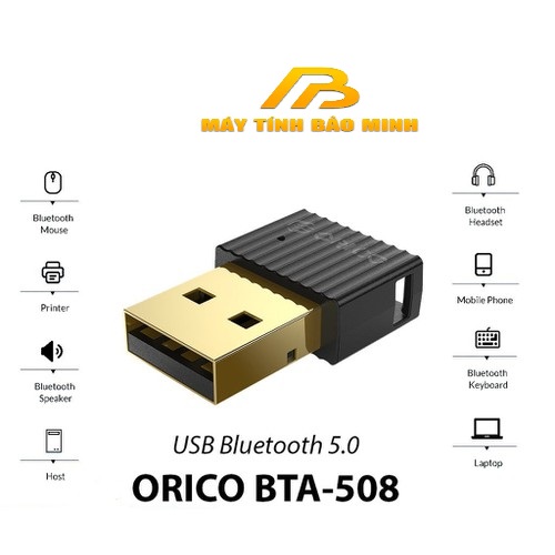 USB Bluetooth 5.0 cho PC - Laptop Orico BTA-508 - Hàng Chính Hãng